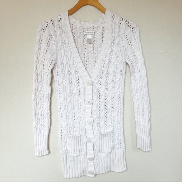 Limited Too White Cable Knit Cardigan - Picture 1 of 4